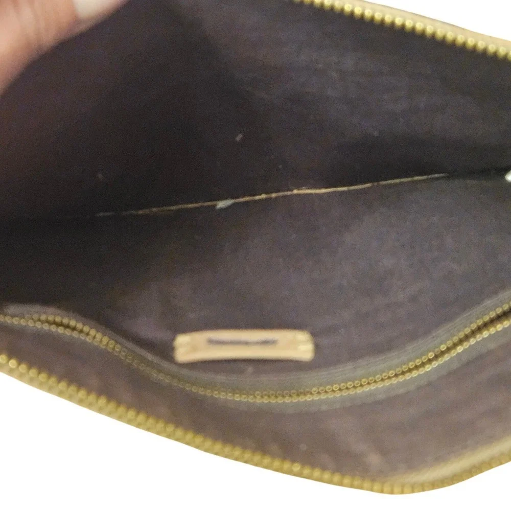 Madewell Tan Leather‎ Fringe Zip Clutch Boho Western Pouch